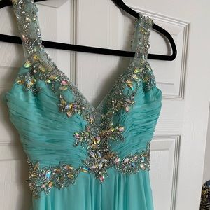 Icy blue prom dress